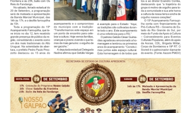 Mateada e desfile encerram a programação do Acampamento Farroupilha neste sábado