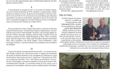 CDL Getúlio Vargas 52 anos, por Neivo A T Fabris. Edição 03/10/2025