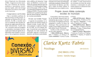 Secretária da Educação do RS cumpre agenda em Erechim e Getúlio Vargas / Estudantes da UFFS visitam Erebango / Projeto Jovem Atleta