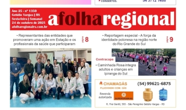 A FOLHA REGIONAL. ANO 25, Nº 1.341. Getúlio Vargas RS, 24 de outubro de 2025