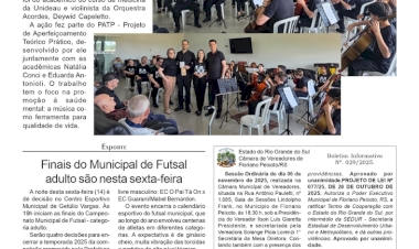 Orquestras de Getúlio Vargas e de Estação proporcionam uma tarde musical no Lar dos Idosos /  Finais do Municipal de Futsal 