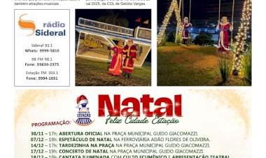 Abertura da programação de Natal de Estação será neste domingo