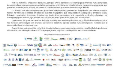 Manifesto pela restrição severa à publicidade das BETS.