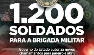 Governo gaúcho autoriza a nomeação de 1.200 novos soldados para a Brigada Militar