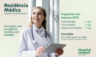 Hospital Unimed Erechim abre inscrições para Residência Médica com ingresso em 2026
