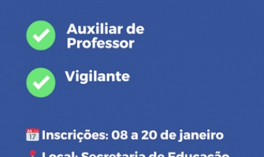 Prefeitura de Getúlio Vargas abre processos  seletivos para Auxiliar de Professor e Vigilante