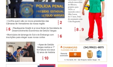 A FOLHA REGIONAL – Ano 27, nº 1.360. Getúlio Vargas RS, 09 de janeiro de 2026.