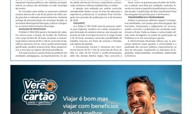 Prefeitura de Getúlio Vargas abre processos seletivos para Auxiliar de Professor e Vigilante