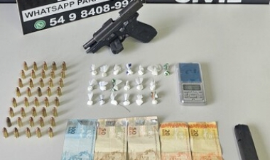 Polícia Civil apreende cocaína, pistola e adolescente por tráfico de drogas em Erechim