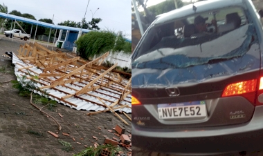 Ventos fortes e chuva de granizo atingem Entre Rios do Sul