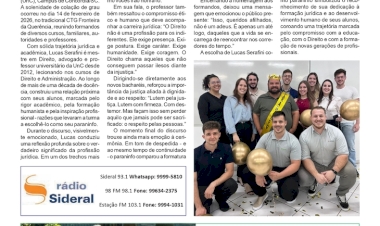 Professor e advogado Lucas Serafini é homenageado como paraninfo da turma de Direito da Universidade do Contestado - Campus de Concórdia