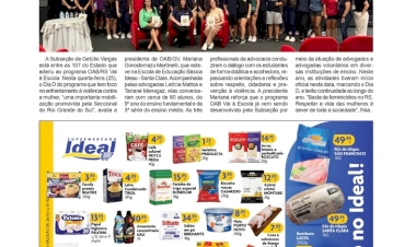 Subseção da OAB local mobilizada com o programa OAB/RS Vai à Escola