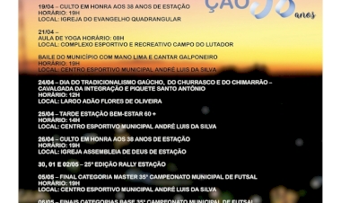 Estação - Programação alusiva aos 38 anos do município