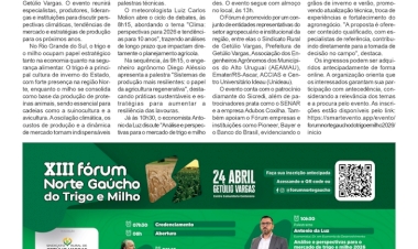 Fórum Norte Gaúcho do Trigo e do Milho reúne especialistas e projeta cenários para o agro em 2026