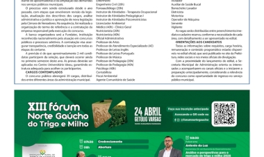 Prefeitura de Getúlio Vargas prepara novo concurso público com edital previsto para os próximos dias