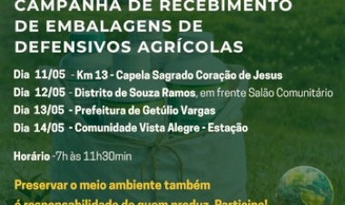 Campanha de recebimento de embalagens de defensivos agrícolas mobiliza produtores rurais