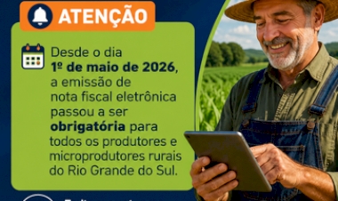 Nota Fiscal eletrônica passa a ser obrigatória  para todos os produtores rurais do RS