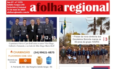 A FOLHA REGIONAL, Ano 27, nº 1.378. Getúlio Vargas RS, 15 de maio de 2026.