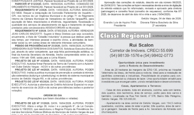 Boletim da Câmara de Getúlio Vargas /  Edital do CTG Tropilha Crioula / Classificados - Imóveis