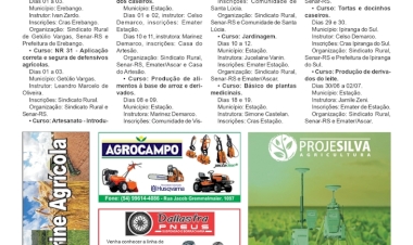 Sindicato Rural e Senar-RS - Cursos em Getúlio Vargas, Estação, Erebango e Ipiranga do Sul