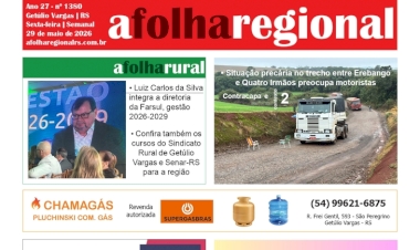 A FOLHA REGIONAL, Ano 27, nº 1.380. Getúlio Vargas RS, 29 de maio de 2026.