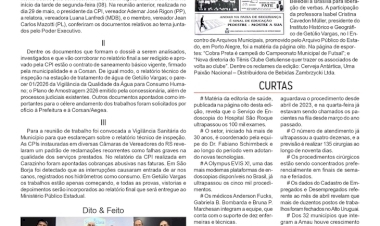 A CPI dos Serviços de Água e Esgoto na colenda local, por Neivo A T Fabris. Edição de 05/6/2026.