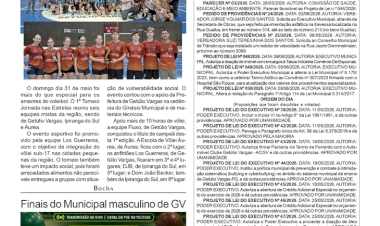 Torneio Jornada nas Estrelas de Voleibol é disputado por seis equipes da região. Boletim da Câmara de Vereadores de Getúlio Vargas.