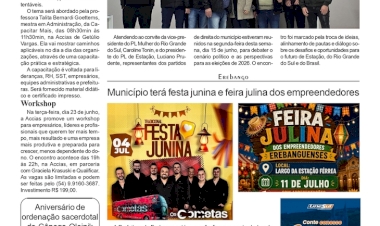 Capacitação e workshop na Accias / PL Mulher / Aniversário de ordenação sacerdotal do Cônego / Festa Junina dos Empreendedores em Erebango