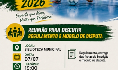 Campeonato Municipal de Futsal 2026 terá  reunião de organização no dia 7 de julho