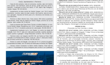 Boletim Informativo nº 19/2026  da CMV de GV /Classificados Regional