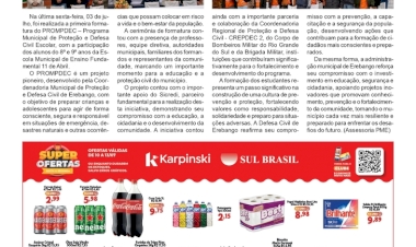 Projeto pioneiro da Defesa Civil de Erebango celebra a primeira formatura da Prompdec