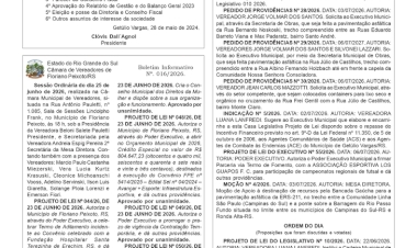 Edital Hospital São Roque / Boletins das Câmaras de Vereadores