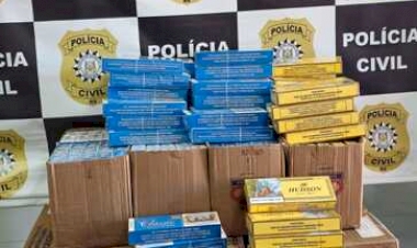 POLÍCIA CIVIL PRENDE CONTRABANDISTA E APREENDE CARGA DE CIGARROS ESTRANGEIROS EM NONOAI
