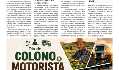 Votação da Consulta Popular define a destinação de R$ 1,88 milhão para o Alto Uruguai