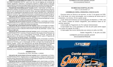 - Boletim Informativo da Câmara de Vereadores de Getúlio Vargas nº 22/2026. - Edital NS Gestão de Saúde. - Edital NS Medicina Hospitalar.