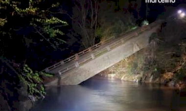 Ponte do distrito de Suzana em Marcelino Ramos desaba
