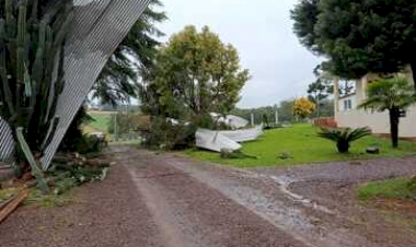 Ipiranga do Sul decreta situação de emergência após temporal de granizo e vendaval