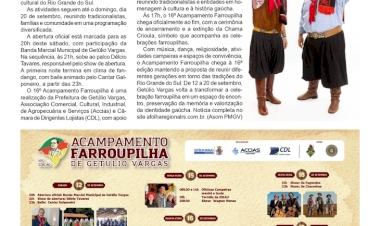 16º Acampamento Farroupilha de Getúlio Vargas inicia neste sábado