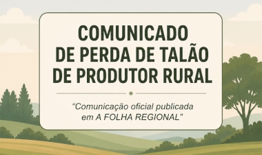 COMUNICADO DE PERDA DE TALÃO DE PRODUTOR RURAL