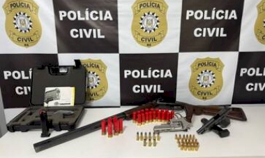 Polícia Civil apreende armas e munições na cidade de Erval Grande