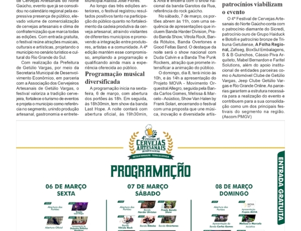 Getúlio Vargas se prepara para receber a 4ª edição do Festival de Cervejas Artesanais