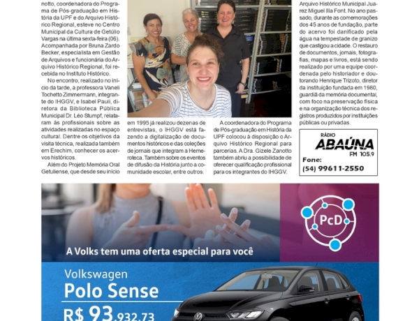 Instituto Histórico - Equipe do Arquivo Histórico Regional da UPF é recebido