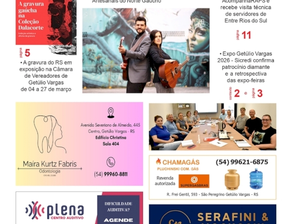 A FOLHA REGIONAL. Ano 27. Nº 1.366. Getúlio Vargas RS, 27 de fevereiro de 2026.