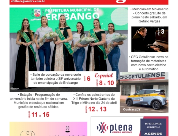 A FOLHA REGIONAL Ano 27, nº 1.373. Getúlio Vargas RS, 10 de abril de 2026.