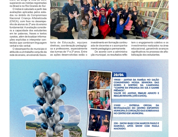 Ipiranga do Sul é destaque na alfabetização