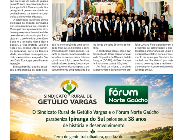 Ipiranga do Sul 38 Anos - Procissão de entrada e Missa em Ação de Graças