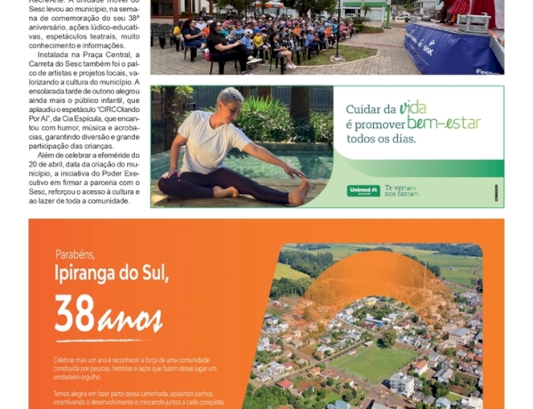 Ipiranga do Sul 38 Anos - Programação especial contou com o projeto RecreArte