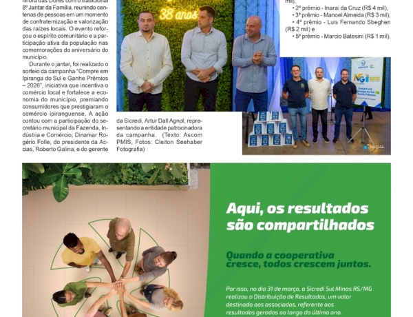 Ipiranga do Sul 38 Anos - Jantar da Família e sorteio da campanha “Compre e Concorra”