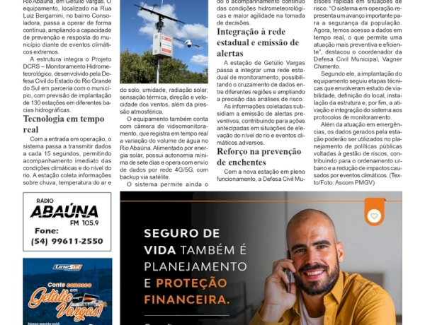 Estação de monitoramento de cheias entra em operação em Getúlio Vargas