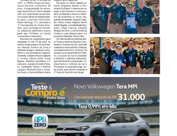 Escoteiros Bororós - Grupo 105/RS completa 49 anos nesta sexta-feira